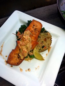 Seared Salmon Quinoa Salad Broccolini